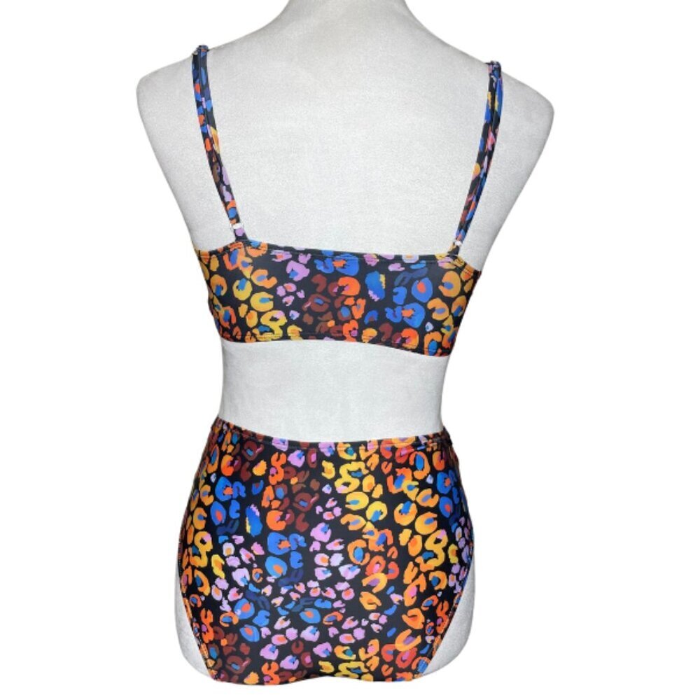 Multicolor Leopard Print Two-Piece Set Beach Summ… - image 4